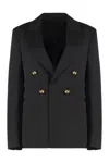 Bottega Veneta Double-breasted Wool Blazer With Embellished Buttons In Black