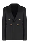 Bottega Veneta Double-breasted Wool Blazer With Embellished Buttons In Black