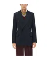 Bottega Veneta Double-breasted Wool Blazer In Black