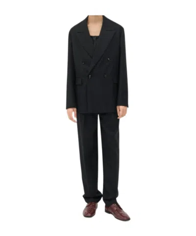 Bottega Veneta Double-breasted Wool Blazer In Black