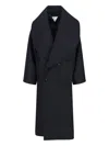 Bottega Veneta Double-breasted Wool Coat In Black