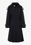 Bottega Veneta Double-breasted Trench Coat In Navy