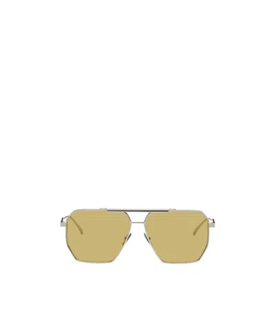 Bottega Veneta Double-bridge Pilot-frame Sunglasses In Brown
