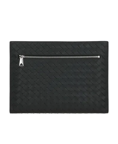 Bottega Veneta Double-chain Handbag In Black