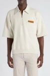 Bottega Veneta Polo In Cotone Sabbia Melangè  Uomo In Neutral