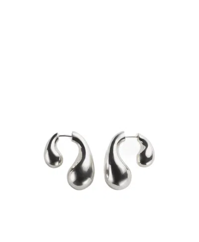Bottega Veneta Double Droplet Shaped Earrings In White