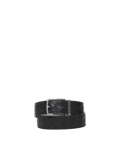Bottega Veneta Double Face Braided Belt In Black