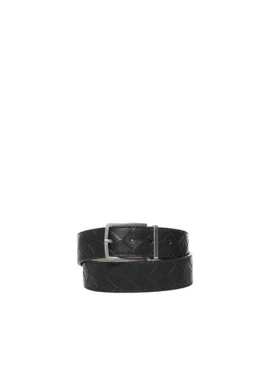 Bottega Veneta Black Leather Belt In Default Title