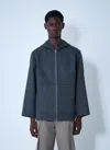 Bottega Veneta Men Double Face Wool Hooded Jacket In Gray