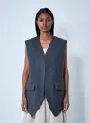 Bottega Veneta Women Double Face Wool Vest In Blue