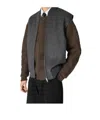 Bottega Veneta Wool Vest With Ribbed Collar And Hem In Gray
