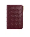 Bottega Veneta Intrecciato Medium Double-folded Wallet In Red