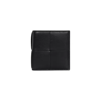 Bottega Veneta Double-fold Wallet In Black