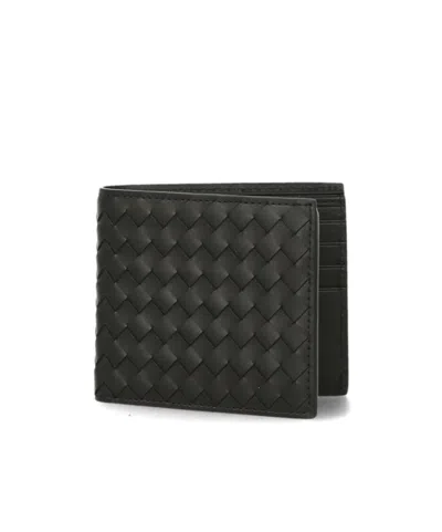 Bottega Veneta Double-fold Wallet In Black