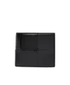 Bottega Veneta Bi-fold Intrecciato Wallet In Calf Leather In Black