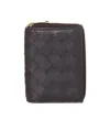 Bottega Veneta Double Fold Zipper Purse In Brown