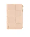 Bottega Veneta Double Fold Zipper Purse In Nude