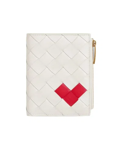 Bottega Veneta Double Fold Zipper Purse In White