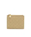Bottega Veneta Double-fold Zipper Wallet In Nude