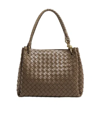 Bottega Veneta Double Handle Shoulder Bag In Grey
