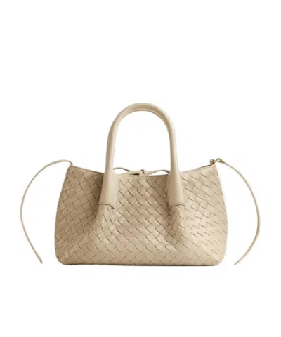 Bottega Veneta Double Handle Shoulder Bag In Nude