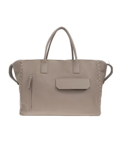 Bottega Veneta Double Handle Travel Bag In Gray