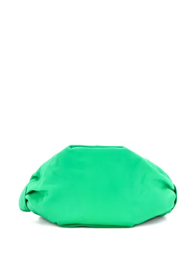 Pre-owned Bottega Veneta Double Knot Leather Mini Hobo Bag In Green