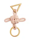 Bottega Veneta Rose Gold Double Knot Triangle Square Keyring In Neutral