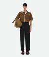 Bottega Veneta Double Layer Cotton And Silk Shirt In Brown