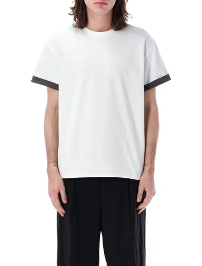 Bottega Veneta Double Layer Relaxed T-shirt In Chalk Graphite