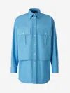 Bottega Veneta Double Layer Shirt In Blue