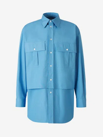 Bottega Veneta Double Layer Shirt In Blue