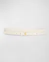 Bottega Veneta Double Layered Leather Thin Belt In White