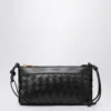 Bottega Veneta Double Patch Black Leather And Intrecciato Bag In Black