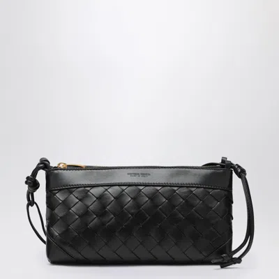 Bottega Veneta Double Patch Black Leather And Intrecciato Bag