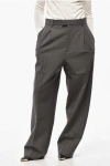Bottega Veneta Double-pleated Wool Blend Pants In Gray