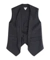 Bottega Veneta Women Double Face Wool Double Layer Gilet In Black