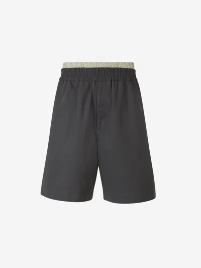 Bottega Veneta Double Waist Bermudas In Antracite Grey