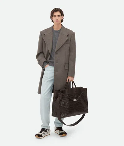 Bottega Veneta Doppelter Mantel Aus Wolle Und Kaschmir In Peppercorn Melange