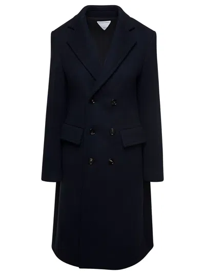 Bottega Veneta Double Wool Cashmere Cape Coat In Black