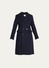 Bottega Veneta Double-breasted Coat Clothing In Blue
