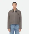 Bottega Veneta Kimono-blouson Aus Doppelter Wolle Und Kaschmir In Peppercorn Melange