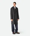 Bottega Veneta Grey Double-breasted Wool Coat In Gray