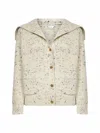Bottega Veneta Womens Dove Knot Ribbed Wool-blend Cardigan In Multi