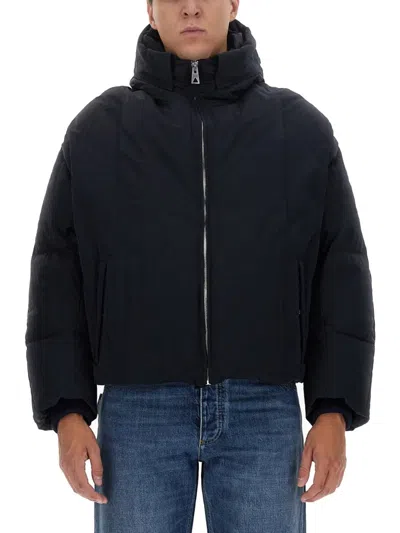 Bottega Veneta Down Jacket Padded In Technical Nylon In Blue