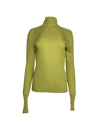 Pre-owned Bottega Veneta Dragon Turtleneck Top In Green