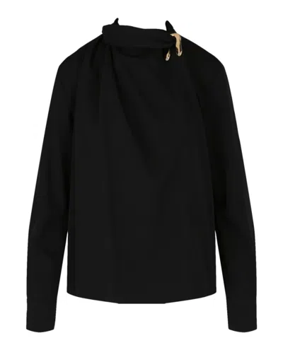 Bottega Veneta Draped Blouse In Black