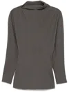 Bottega Veneta Draped-neck T-shirt In Grey