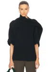 Bottega Veneta Draped Neck Top In Black