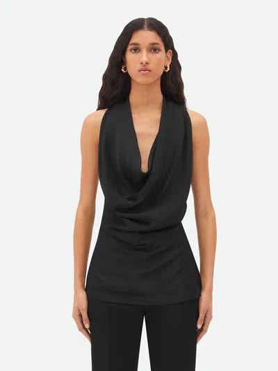 BOTTEGA VENETA DRAPED TOP IN FLUID VISCOSE